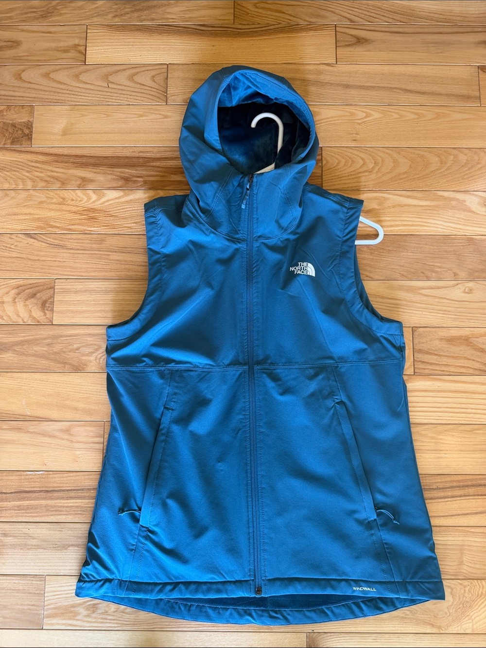 The North Face Teal Hooded Softshell Vest